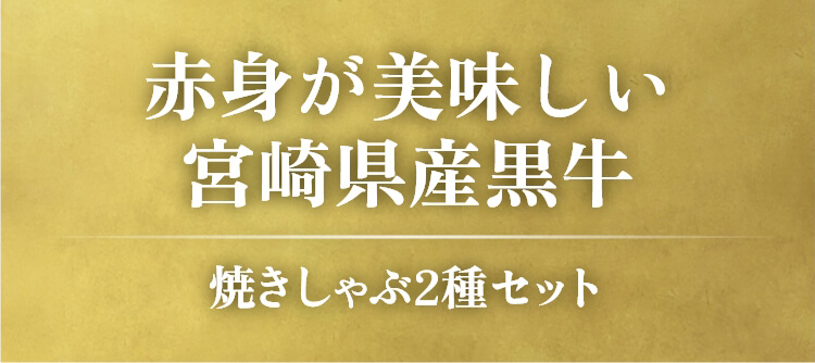 赤身が美味しい宮崎県産黒牛 焼きしゃぶ2種セット(肩ロース・モモ）